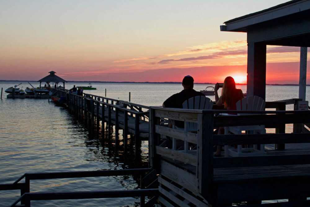 Ultimate Sunsets from our pier at the Inn at Corolla, Corolla North Carolina Outer Banks.